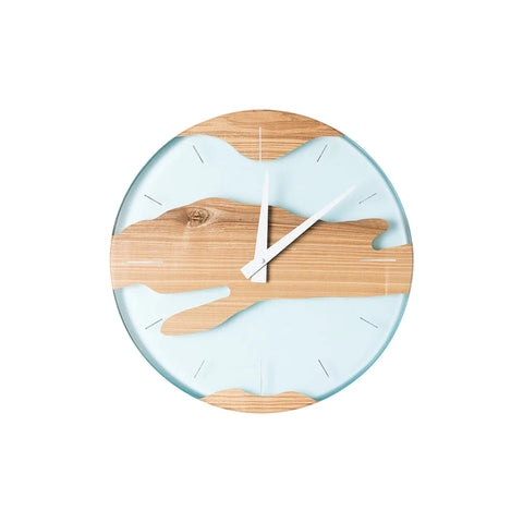 Orologio da parete Costa, legno di frassino, resina d'acqua