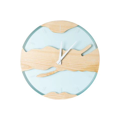 Orologio da parete Costa, legno di frassino, resina d'acqua