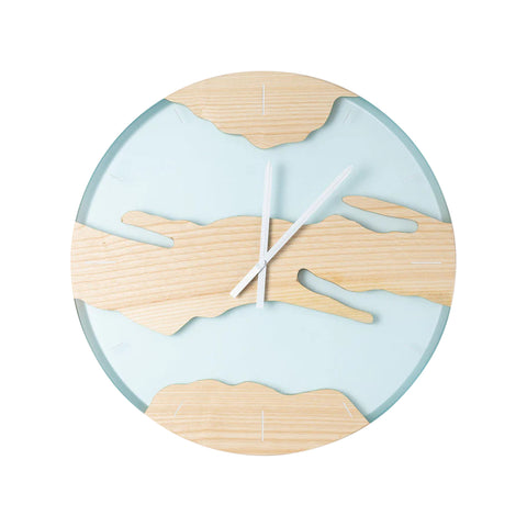 Orologio da parete Costa, legno di frassino, resina d'acqua