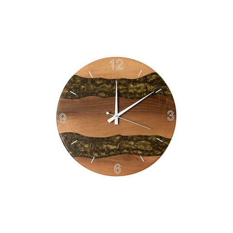 Orologio da parete Costa, legno di noce, resina oro antico