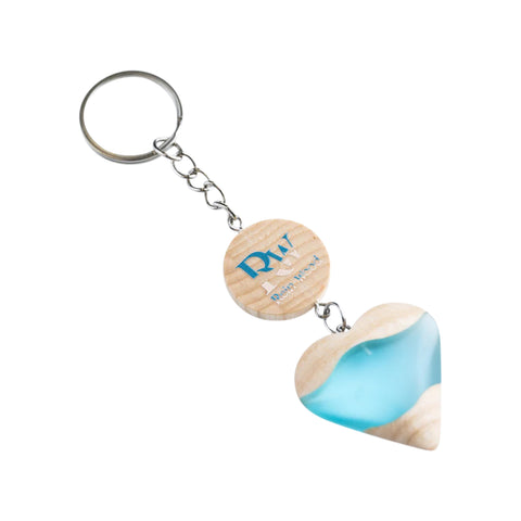 Portachiavi Cuore con logo personalizzabile, legno di frassino