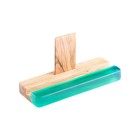 Supporto per tablet da tavolo, in legno d'ulivo