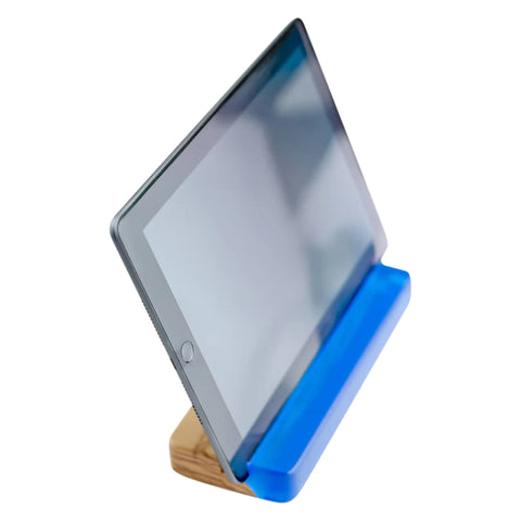 Supporto per tablet da tavolo, in legno d'ulivo