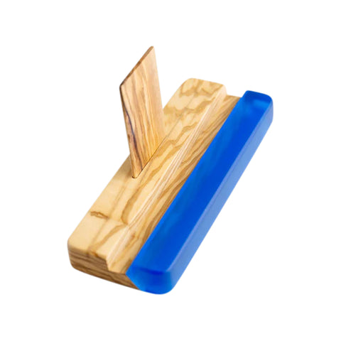 Supporto per tablet da tavolo, in legno d'ulivo