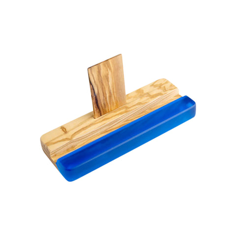 Supporto per tablet da tavolo, in legno d'ulivo