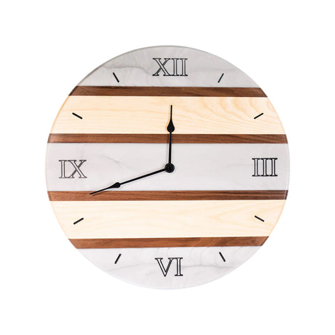 Orologio da parete Elite Diametro, legno di frassino e noce