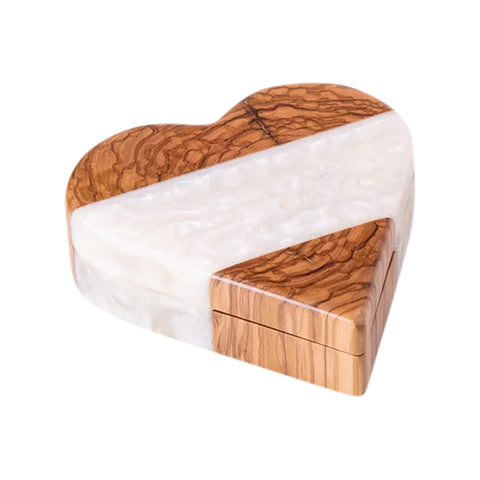 Portagioie Heart, legno d'ulivo