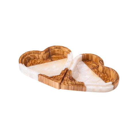 Portagioie Heart, legno d'ulivo