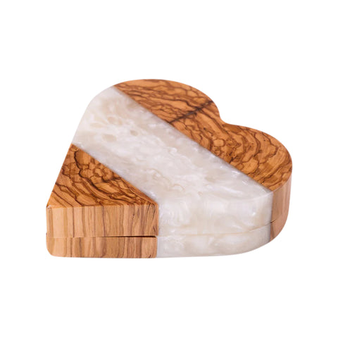 Portagioie Heart, legno d'ulivo