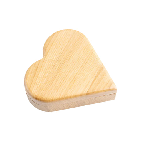 Portagioie a forma di cuore, in legno di quercia
