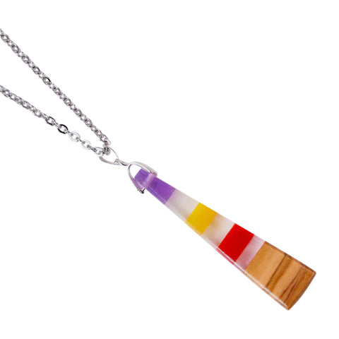 Collana Triangolo Iris, Legno d'Ulivo