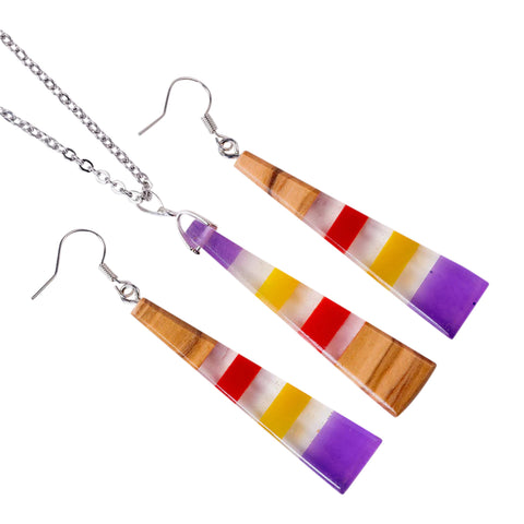Collana Triangolo Iris, Legno d'Ulivo