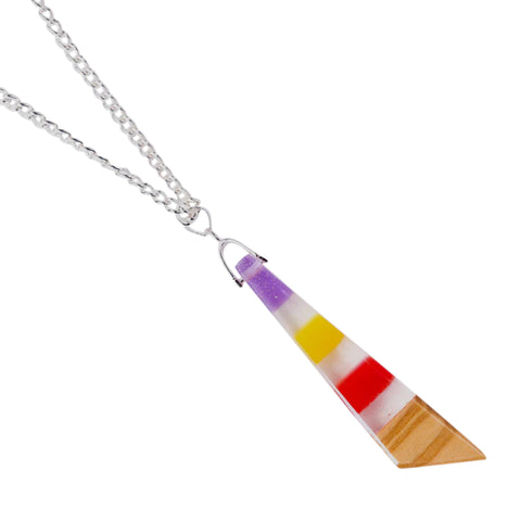 Collana Iris Triangolo Irregolare, Legno d'Ulivo