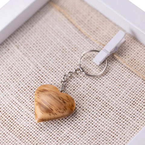 Portachiavi Cuore, Legno di Olivo