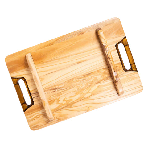 Vassoio da portata Onda, in legno di noce