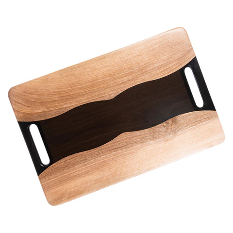 Vassoio da portata Onda, in legno di noce