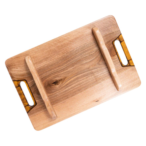 Vassoio da portata Onda, in legno di noce