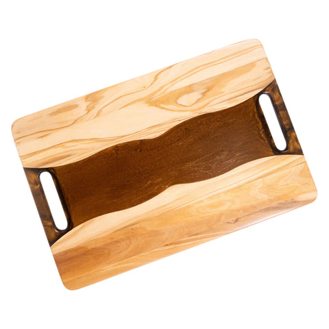Vassoio da portata Onda, legno d'ulivo