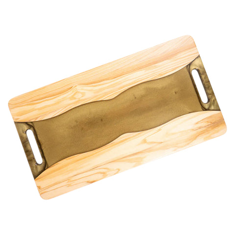 Vassoio da portata Onda, legno d'ulivo