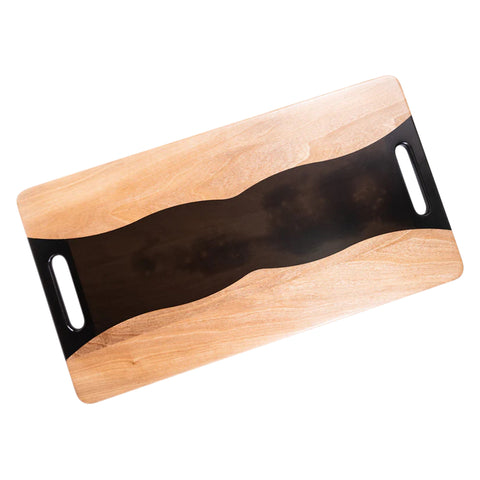 Vassoio da portata Onda, in legno di noce
