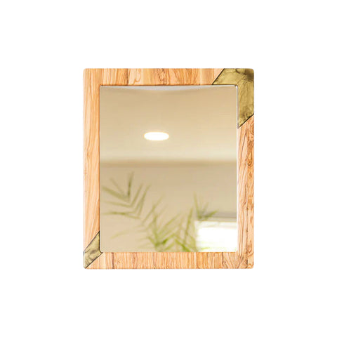 Specchio rettangolare, legno d'ulivo