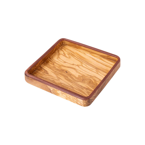 Vassoio quadrato Talen, legno d'ulivo