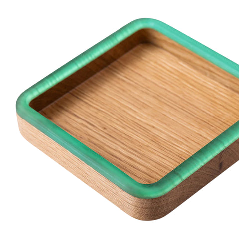 Vassoio quadrato Talen, legno di quercia