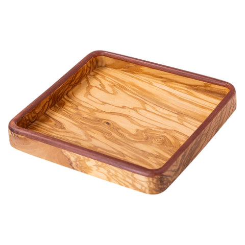 Vassoio quadrato Talen, legno d'ulivo