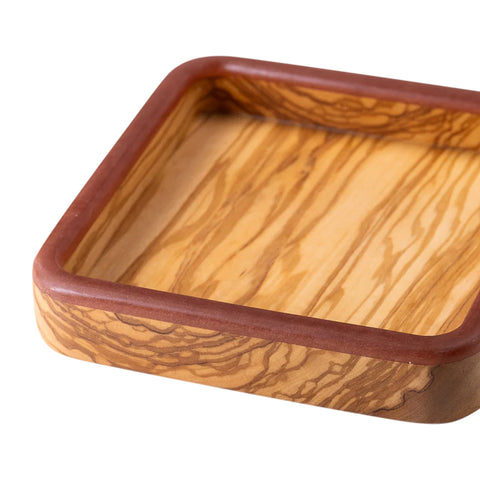 Vassoio quadrato Talen, legno d'ulivo