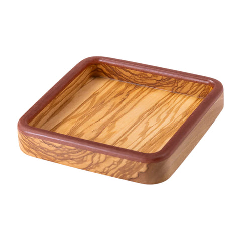 Vassoio quadrato Talen, legno d'ulivo