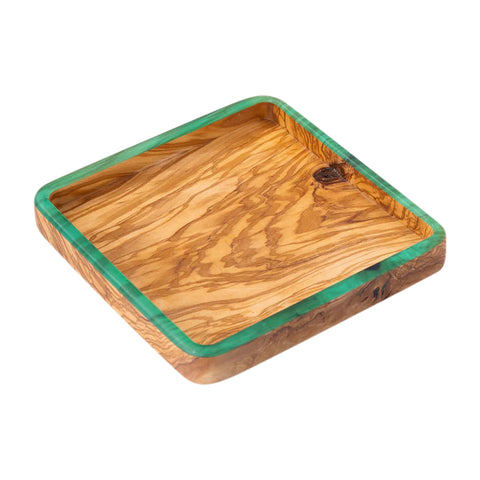 Vassoio quadrato Talen, legno d'ulivo