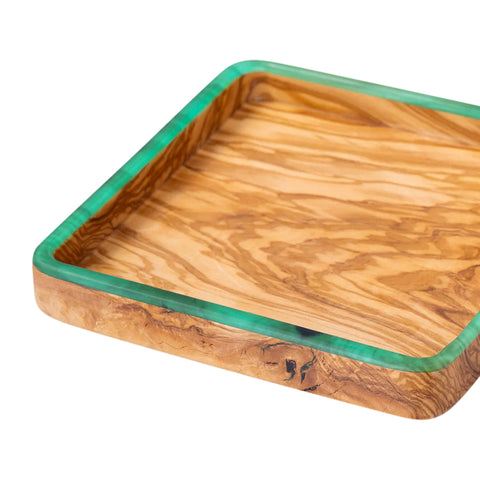 Vassoio quadrato Talen, legno d'ulivo