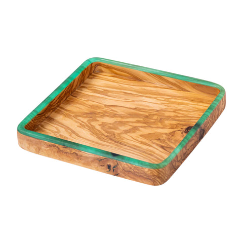 Vassoio quadrato Talen, legno d'ulivo