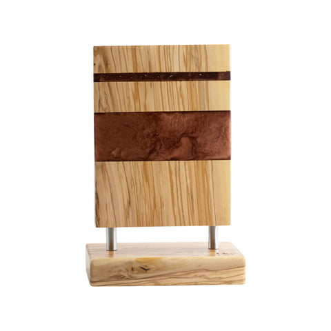 Ceppo portacoltelli magnetico Venus con 6 coltelli, legno d'ulivo