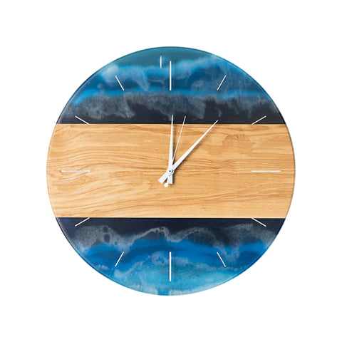 Orologio da parete, diametro 40 cm, legno di quercia