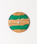 Costa Wall Clock, Ash - Transparent Green Resin-ReinWood