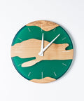 Costa Wall Clock, Ash - Transparent Green Resin-ReinWood