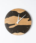 Costa Wall Clock, Oak - Transparent Black Resin-ReinWood