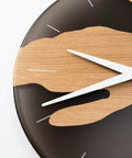 Costa Wall Clock, Oak - Transparent Black Resin-ReinWood