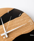 Costa Wall Clock, Oak - Transparent Black Resin-ReinWood