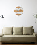 Costa Wall Clock, Oak - Transparent White Resin-ReinWood