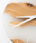 Costa Wall Clock, Oak - Transparent White Resin-ReinWood