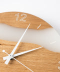 Costa Wall Clock, Oak - Transparent White Resin-ReinWood