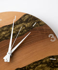 Costa Wall Clock, Walnut- Antique Gold Resin-ReinWood