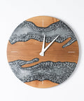 Costa Wall Clock, Walnut - Pearl Gray Resin-ReinWood