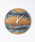 Costa Wall Clock, Walnut - Pearl Gray Resin-ReinWood