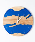 Costa Wall Clock, Wood Ash, Transparent Blue Resin-ReinWood