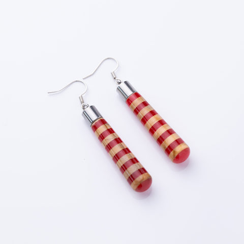 Gemma line cylinder earrings-ReinWood