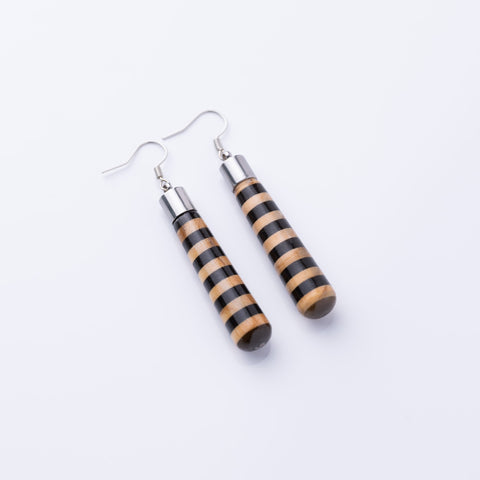 Gemma line cylinder earrings-ReinWood