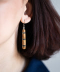 Marta line cylinder earrings-ReinWood